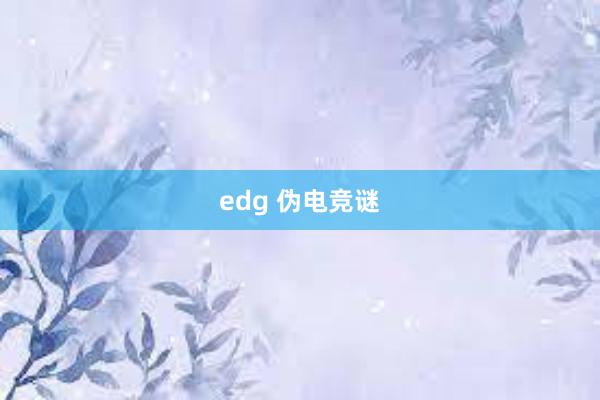 edg 伪电竞谜