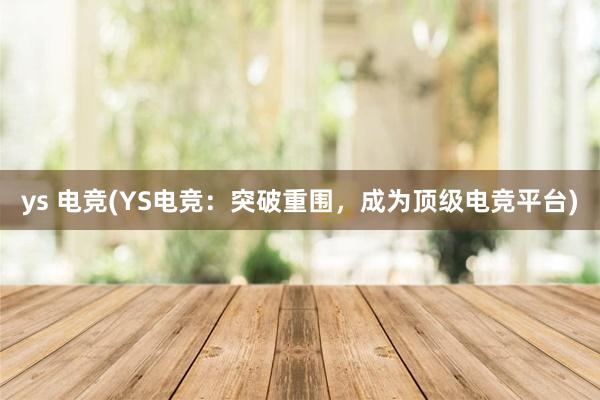 ys 电竞(YS电竞：突破重围，成为顶级电竞平台)