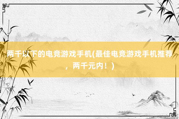 两千以下的电竞游戏手机(最佳电竞游戏手机推荐，两千元内！)