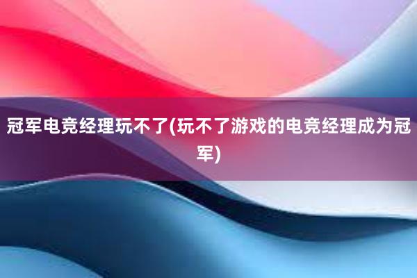 冠军电竞经理玩不了(玩不了游戏的电竞经理成为冠军)