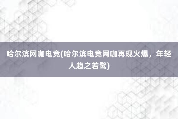 哈尔滨网咖电竞(哈尔滨电竞网咖再现火爆，年轻人趋之若鹜)