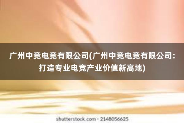 广州中竞电竞有限公司(广州中竞电竞有限公司：打造专业电竞产业价值新高地)