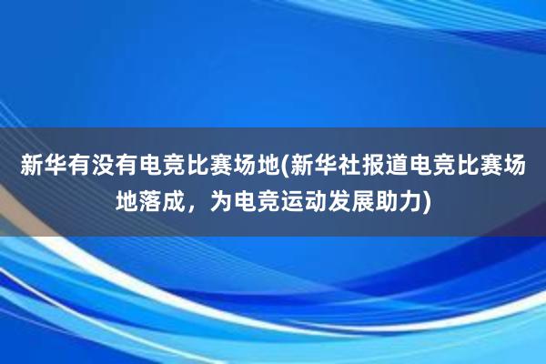 新华有没有电竞比赛场地(新华社报道电竞比赛场地落成，为电竞运动发展助力)