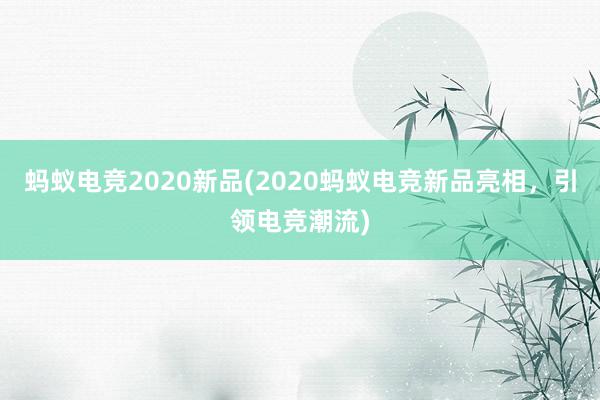 蚂蚁电竞2020新品(2020蚂蚁电竞新品亮相，引领电竞潮流)