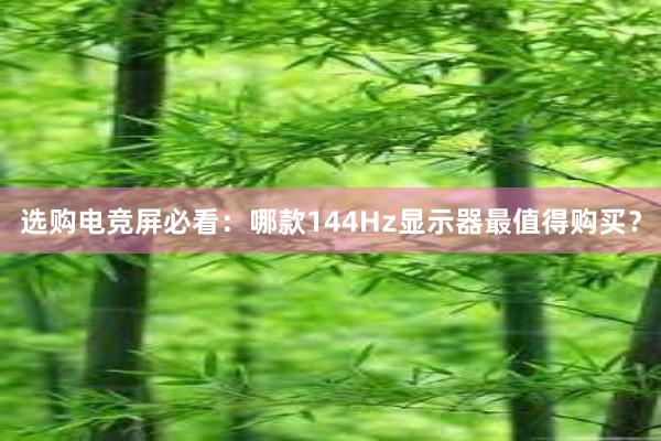 选购电竞屏必看：哪款144Hz显示器最值得购买？