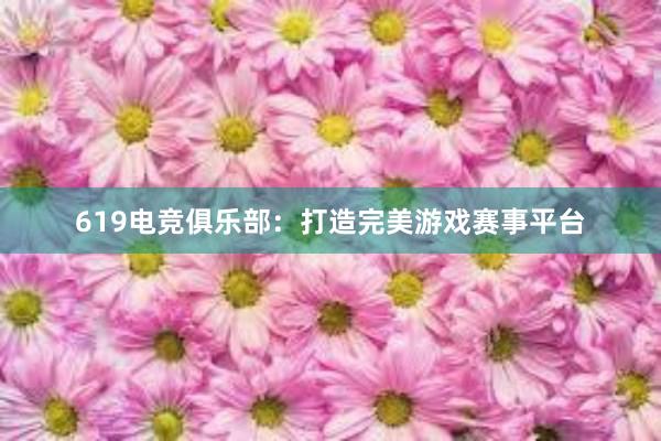 619电竞俱乐部：打造完美游戏赛事平台