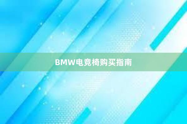 BMW电竞椅购买指南