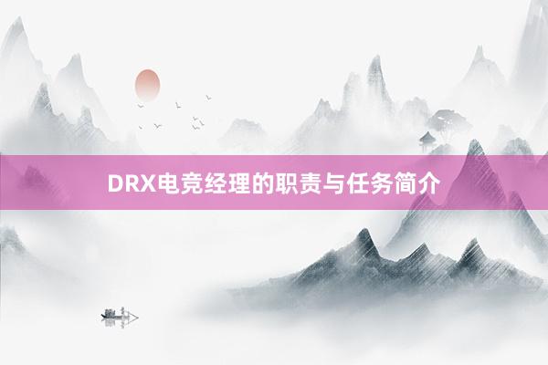 DRX电竞经理的职责与任务简介