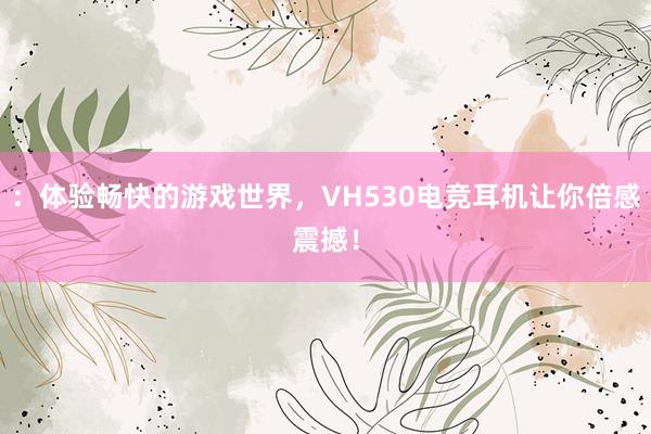 ：体验畅快的游戏世界，VH530电竞耳机让你倍感震撼！