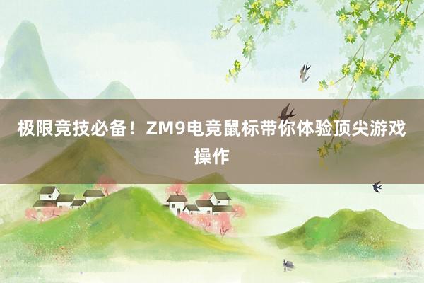 极限竞技必备！ZM9电竞鼠标带你体验顶尖游戏操作