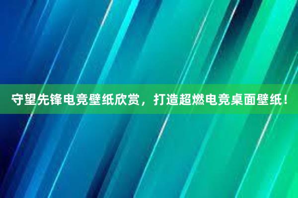 守望先锋电竞壁纸欣赏，打造超燃电竞桌面壁纸！